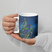 New Zealand Takahe Personalised Ceramic Mug Silver Fern Galaxy Polynesian Pattern