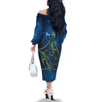 New Zealand Takahe Personalised Family Matching Off The Shoulder Long Sleeve Dress and Hawaiian Shirt Silver Fern Galaxy Polynesian Pattern LT22 - Polynesian Pride