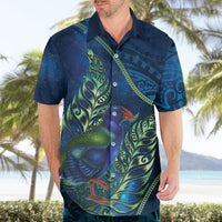 New Zealand Takahe Personalised Hawaiian Shirt Silver Fern Galaxy Polynesian Pattern