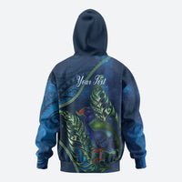 New Zealand Takahe Personalised Hoodie Silver Fern Galaxy Polynesian Pattern