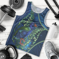 New Zealand Takahe Personalised Men Tank Top Silver Fern Galaxy Polynesian Pattern