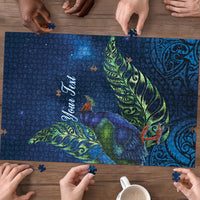 New Zealand Takahe Personalised Puzzle Silver Fern Galaxy Polynesian Pattern