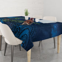 New Zealand Takahe Personalised Tablecloth Silver Fern Galaxy Polynesian Pattern