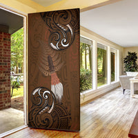 New Zealand Taiaha Door Cover Maori Weapon Silver Fern Maori Pattern