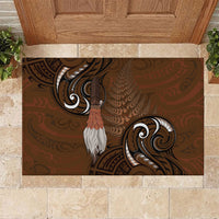 New Zealand Taiaha Rubber Doormat Maori Weapon Silver Fern Maori Pattern