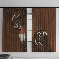 New Zealand Taiaha Window Curtain Maori Weapon Silver Fern Maori Pattern
