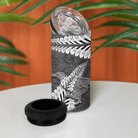 New Zealand Weka Personalised 4 in 1 Can Cooler Tumbler Aotearoa Hen Silver Fern Maori Pattern LT22 - Polynesian Pride