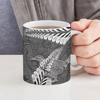 New Zealand Weka Personalised Ceramic Mug Aotearoa Hen Silver Fern Maori Pattern