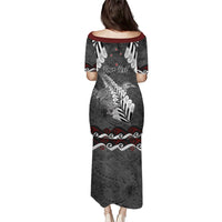 New Zealand Weka Personalised Family Matching Puletasi and Hawaiian Shirt Aotearoa Hen Silver Fern Maori Pattern LT22 - Polynesian Pride