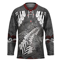 New Zealand Weka Personalised Hockey Jersey Aotearoa Hen Silver Fern Maori Pattern