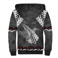 New Zealand Weka Personalised Sherpa Hoodie Aotearoa Hen Silver Fern Maori Pattern LT22 - Polynesian Pride