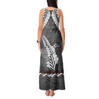 New Zealand Weka Personalised Tank Maxi Dress Aotearoa Hen Silver Fern Maori Pattern LT22 - Polynesian Pride