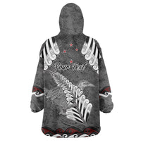 New Zealand Weka Personalised Wearable Blanket Hoodie Aotearoa Hen Silver Fern Maori Pattern LT22 - Polynesian Pride