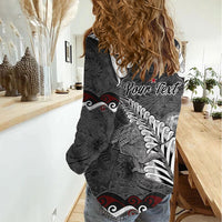 New Zealand Weka Personalised Women Casual Shirt Aotearoa Hen Silver Fern Maori Pattern LT22 - Polynesian Pride
