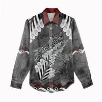 New Zealand Weka Personalised Women Casual Shirt Aotearoa Hen Silver Fern Maori Pattern LT22 - Polynesian Pride
