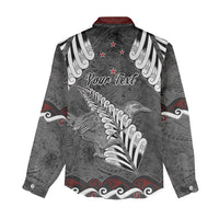 New Zealand Weka Personalised Women Casual Shirt Aotearoa Hen Silver Fern Maori Pattern LT22 - Polynesian Pride
