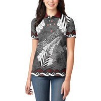 New Zealand Weka Personalised Women Polo Shirt Aotearoa Hen Silver Fern Maori Pattern LT22 - Polynesian Pride