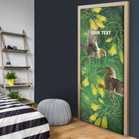 Bellbird New Zealand Personalised Door Cover Kowhai Flower Maori Pattern
