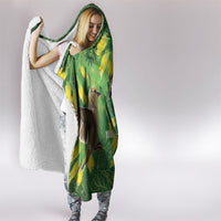 Bellbird New Zealand Personalised Hooded Blanket Kowhai Flower Maori Pattern