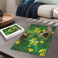 Bellbird New Zealand Personalised Puzzle Kowhai Flower Maori Pattern