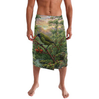 Bellbird New Zealand Personalised Lavalava Korimako Harakeke Flower Native Forest