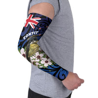 Tomtit New Zealand Personalised Arm Sleeves Miromiro Manuka Flower Maori Pattern