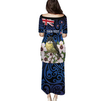Tomtit New Zealand Personalised Family Matching Puletasi and Hawaiian Shirt Miromiro Manuka Flower Maori Pattern LT22 - Polynesian Pride
