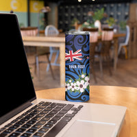 Tomtit New Zealand Personalised Skinny Tumbler Miromiro Manuka Flower Maori Pattern LT22 - Polynesian Pride