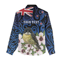 Tomtit New Zealand Personalised Women Casual Shirt Miromiro Manuka Flower Maori Pattern LT22 - Polynesian Pride