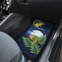 Kakapo New Zealand Personalised Car Mats Kowhai Flower Silver Fern Maori Pattern