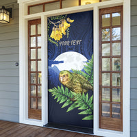 Kakapo New Zealand Personalised Door Cover Kowhai Flower Silver Fern Maori Pattern LT22 - Polynesian Pride