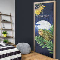 Kakapo New Zealand Personalised Door Cover Kowhai Flower Silver Fern Maori Pattern LT22 - Polynesian Pride