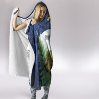 Kakapo New Zealand Personalised Hooded Blanket Kowhai Flower Silver Fern Maori Pattern LT22 - Polynesian Pride
