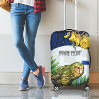 Kakapo New Zealand Personalised Luggage Cover Kowhai Flower Silver Fern Maori Pattern LT22 - Polynesian Pride