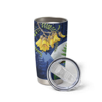 Kakapo New Zealand Personalised Tumbler Cup Kowhai Flower Silver Fern Maori Pattern LT22 - Polynesian Pride
