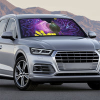 New Zealand Tui Bird Matariki Auto Sun Shade Kowhai Flower Silver Fern Galaxy Maori Pattern LT22 - Polynesian Pride
