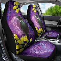 New Zealand Tui Bird Matariki Car Seat Cover Kowhai Flower Silver Fern Galaxy Maori Pattern LT22 - Polynesian Pride
