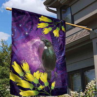 New Zealand Tui Bird Matariki Garden Flag Kowhai Flower Silver Fern Galaxy Maori Pattern LT22 - Polynesian Pride