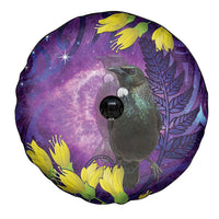 New Zealand Tui Bird Matariki Spare Tire Cover Kowhai Flower Silver Fern Galaxy Maori Pattern LT22 - Polynesian Pride