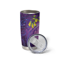 New Zealand Tui Bird Matariki Tumbler Cup Kowhai Flower Silver Fern Galaxy Maori Pattern LT22 - Polynesian Pride