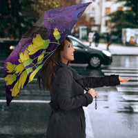 New Zealand Tui Bird Matariki Umbrella Kowhai Flower Silver Fern Galaxy Maori Pattern LT22 - Polynesian Pride