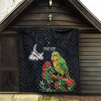 New Zealand Kakapo Matariki Personalised Quilt Pohutukawa Flower Galaxy Maori Pattern