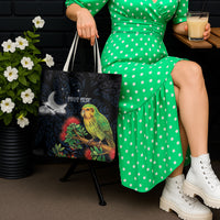 New Zealand Kakapo Matariki Personalised Tote Bag Pohutukawa Flower Galaxy Maori Pattern