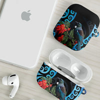 Tui Bird Kakabeak New Zealand AirPods Case Clianthus Galaxy Maori Koru Pattern