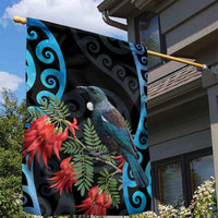 Tui Bird Kakabeak New Zealand Garden Flag Clianthus Galaxy Maori Koru Pattern