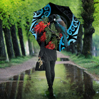 Tui Bird Kakabeak New Zealand Umbrella Clianthus Galaxy Maori Koru Pattern