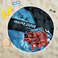 Snapper Fishing New Zealand Beach Blanket Tamure Fish Hook Maori Pattern