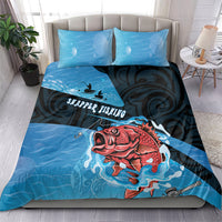 Snapper Fishing New Zealand Bedding Set Tamure Fish Hook Maori Pattern
