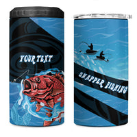 Personalised Snapper Fishing New Zealand 4 in 1 Can Cooler Tumbler Tamure Fish Hook Maori Pattern LT22 One Size: 16 oz Blue - Polynesian Pride