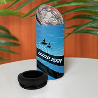 Personalised Snapper Fishing New Zealand 4 in 1 Can Cooler Tumbler Tamure Fish Hook Maori Pattern LT22 - Polynesian Pride